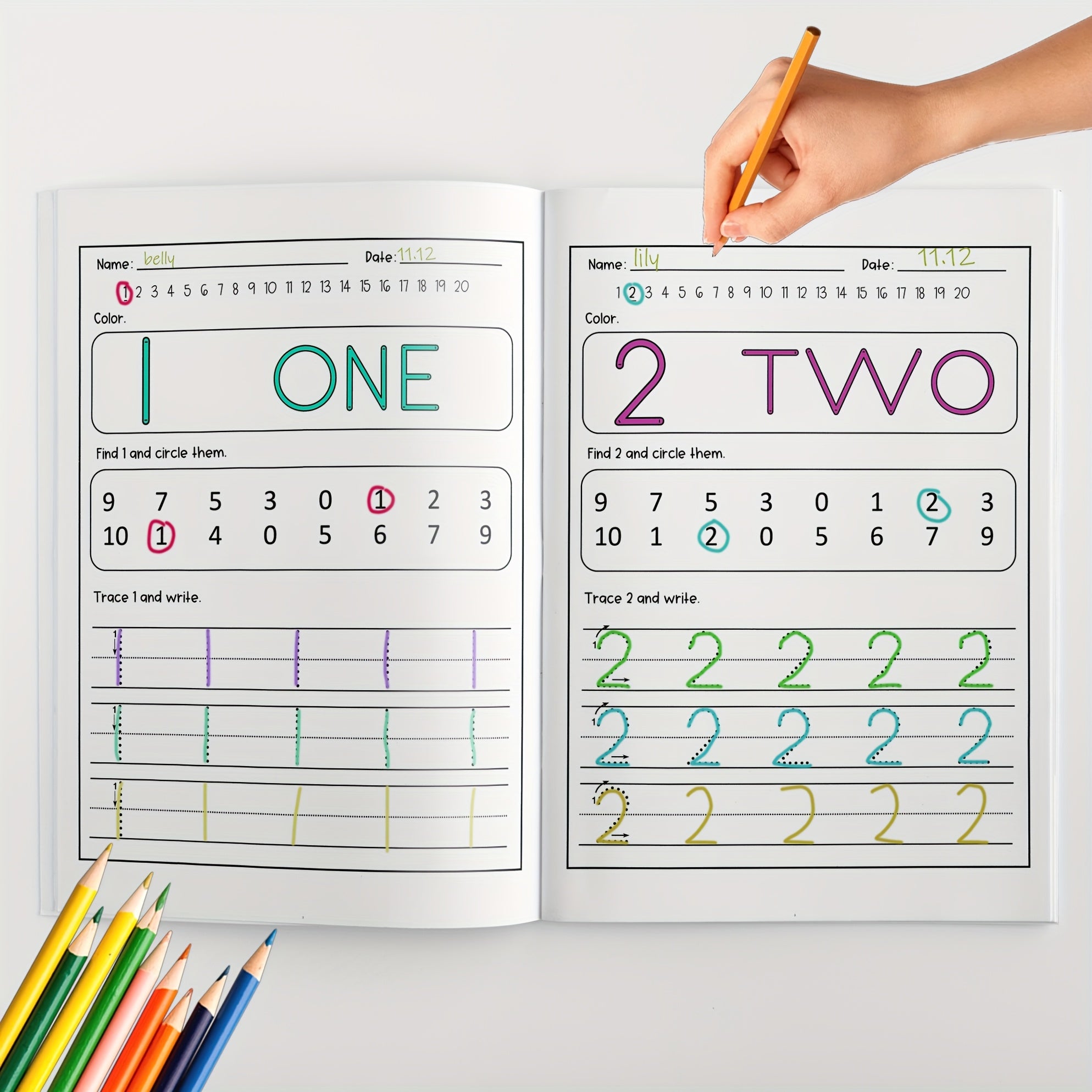 Kids Number Coloring and Practice Book for Learning Numbers Counting and Colors