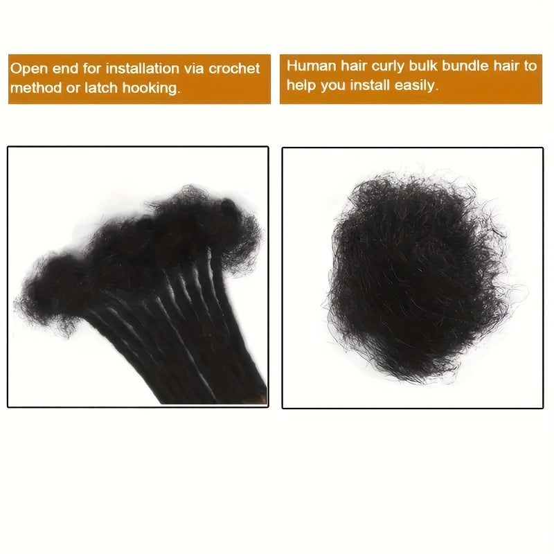 Men's Dreadlock Extensions 0.4cm 10 Strands Human Hair Braids