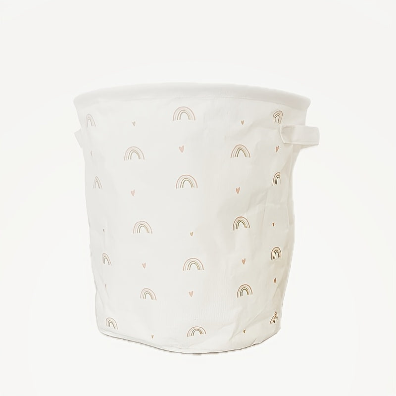 Collapsible Laundry Basket with Handles Rainbow Design Polyester Hamper for Clothes Storage