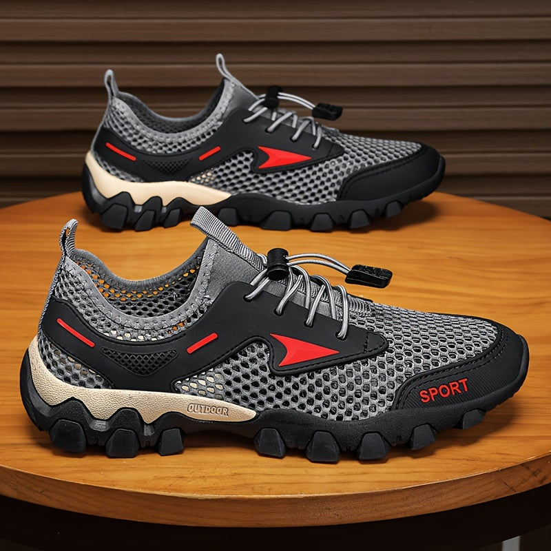 Men's Summer Breathable Non-Slip Durable Fabric Hiking Shoes for Outdoor Activities