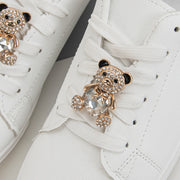 Cute Teddy Bear and Heart Shoe Charms Zinc Alloy Crystal Accents for Sneakers