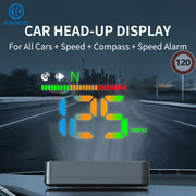 Universal Digital Speedometer HUD for Cars with Speed, Compass, LED Atmosphere Light