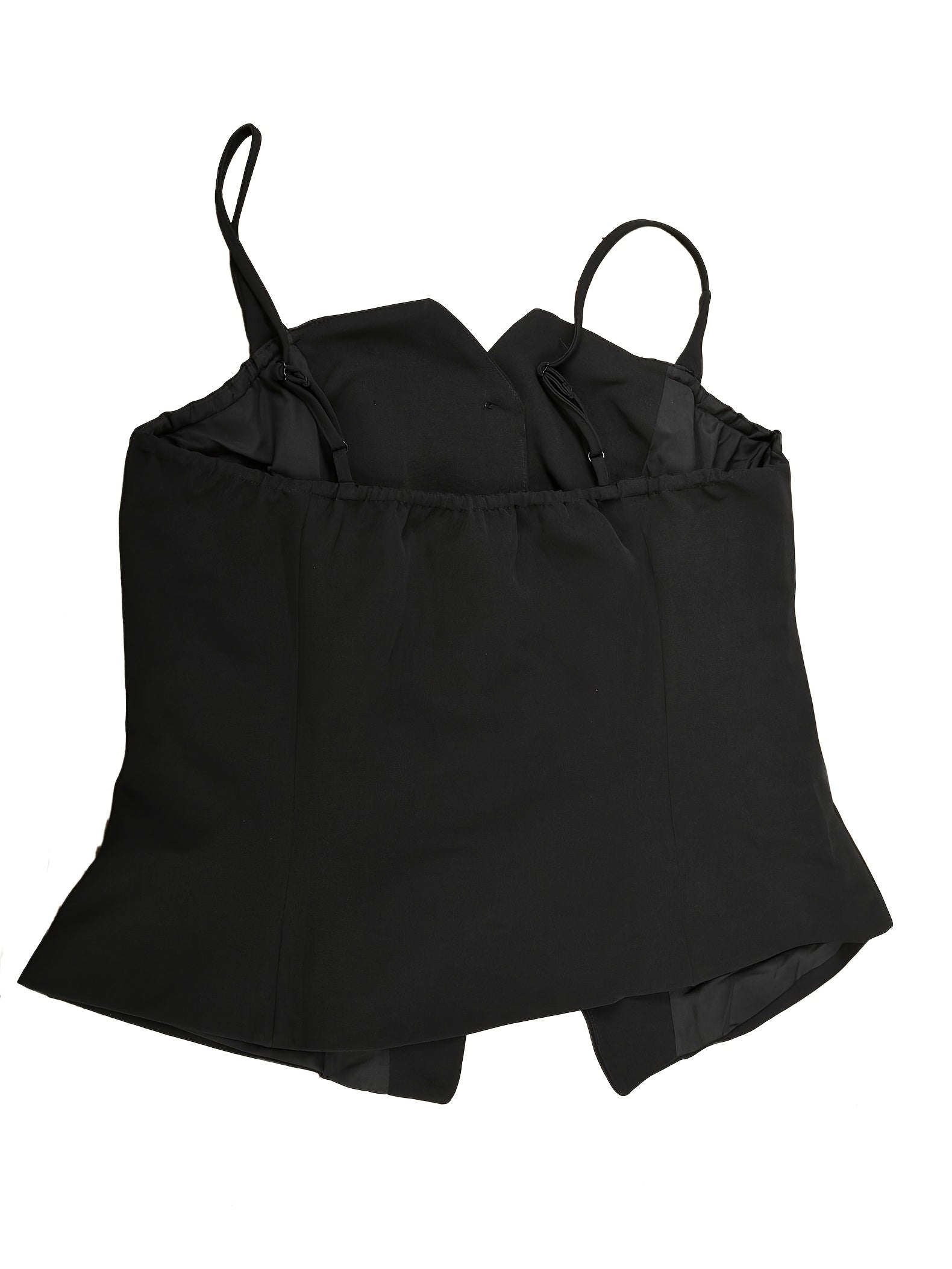 Plus Size Women's Elastic Adjustable Strap Bodycon A-Line Vest Black