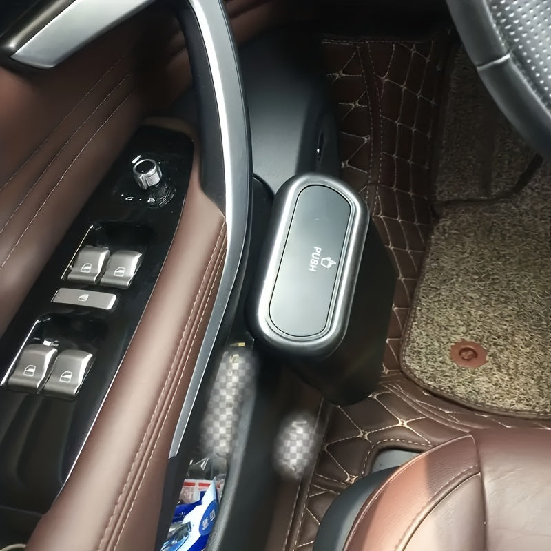Black Automatic Trash Can with Leak-Proof Compact Design for Car and Home