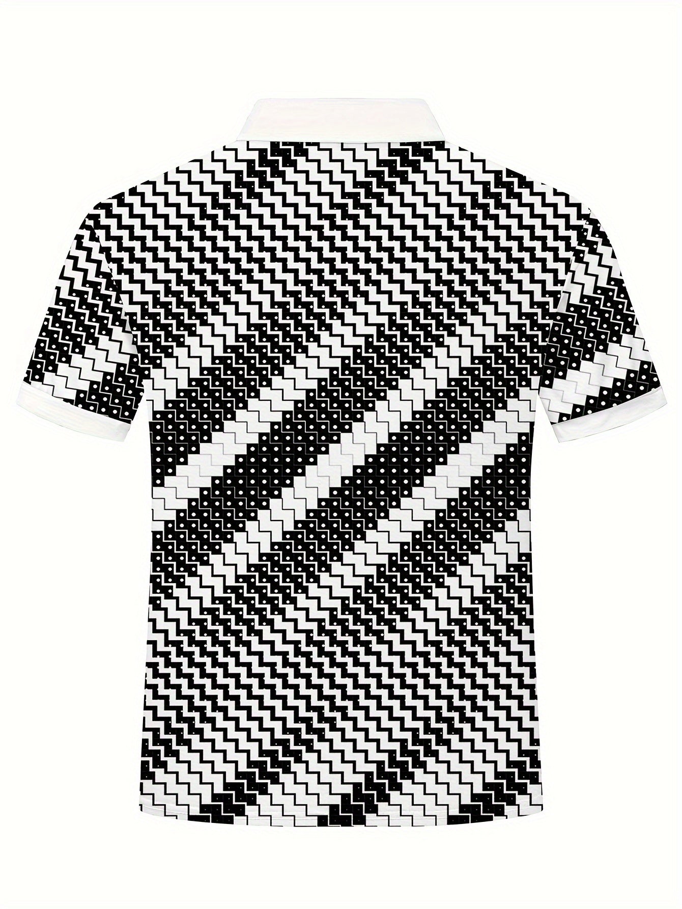 Men's Short Sleeve Geometric Pattern T-Shirt Summer Casual Streetwear Top