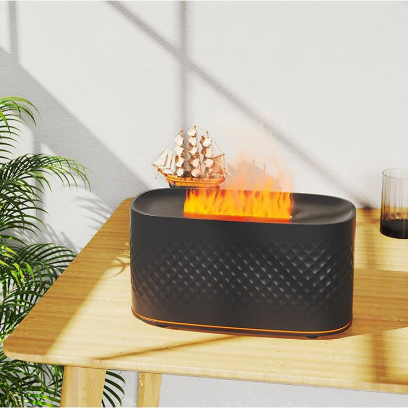 Usb-Powered LED Flame Humidifier with 7 Light Colors for Home Office