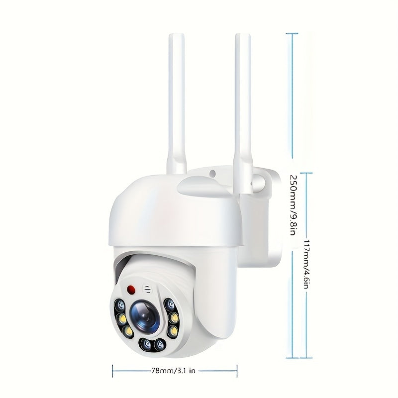 Outdoor WiFi Security Camera with 1080p Full Color Night Vision AI Human Detection and Two-Way Audio
