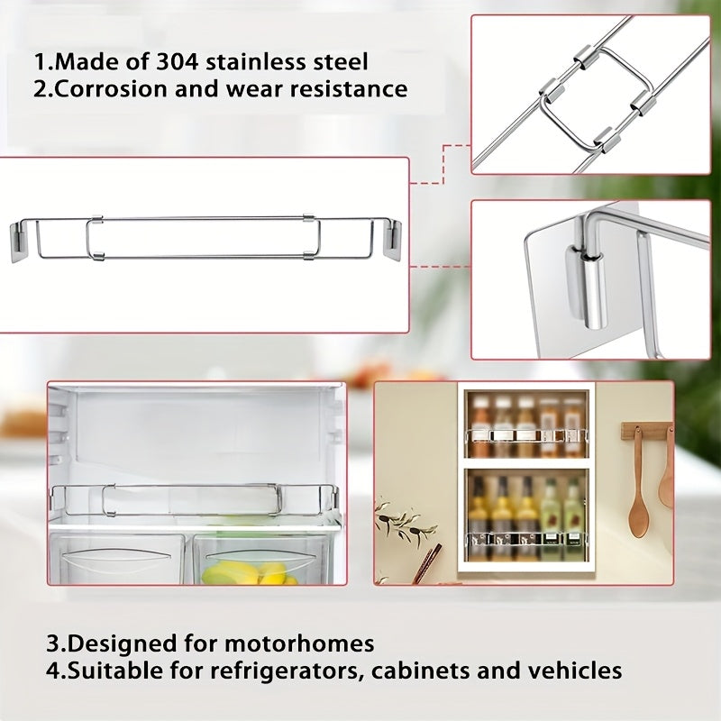 Adjustable Stainless Steel RV Refrigerator Shelves Durable Space-Saving