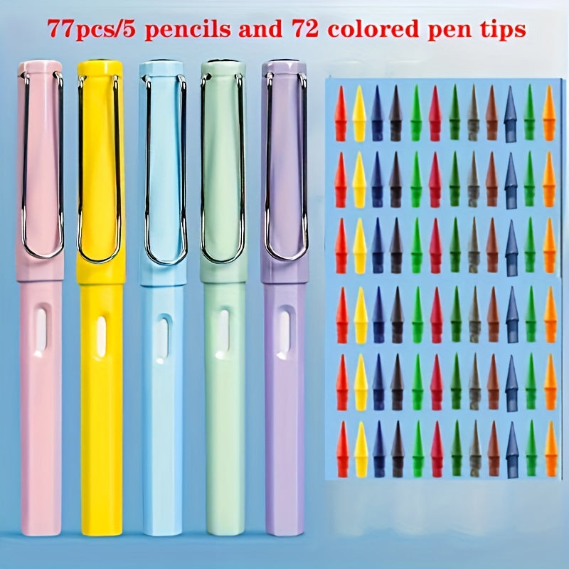 89-Piece School Supplies Set with Pencils and Colored Nibs for Learning and Gifts