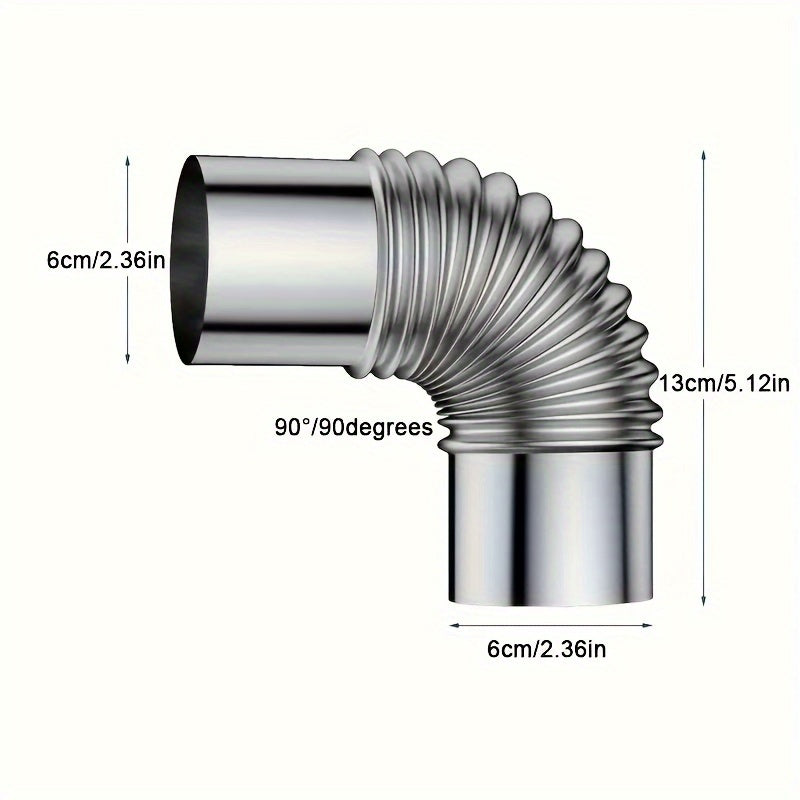 Set of 8 Metal Chimney Pipes for Gas and Wood Stoves High-Temperature Resistant