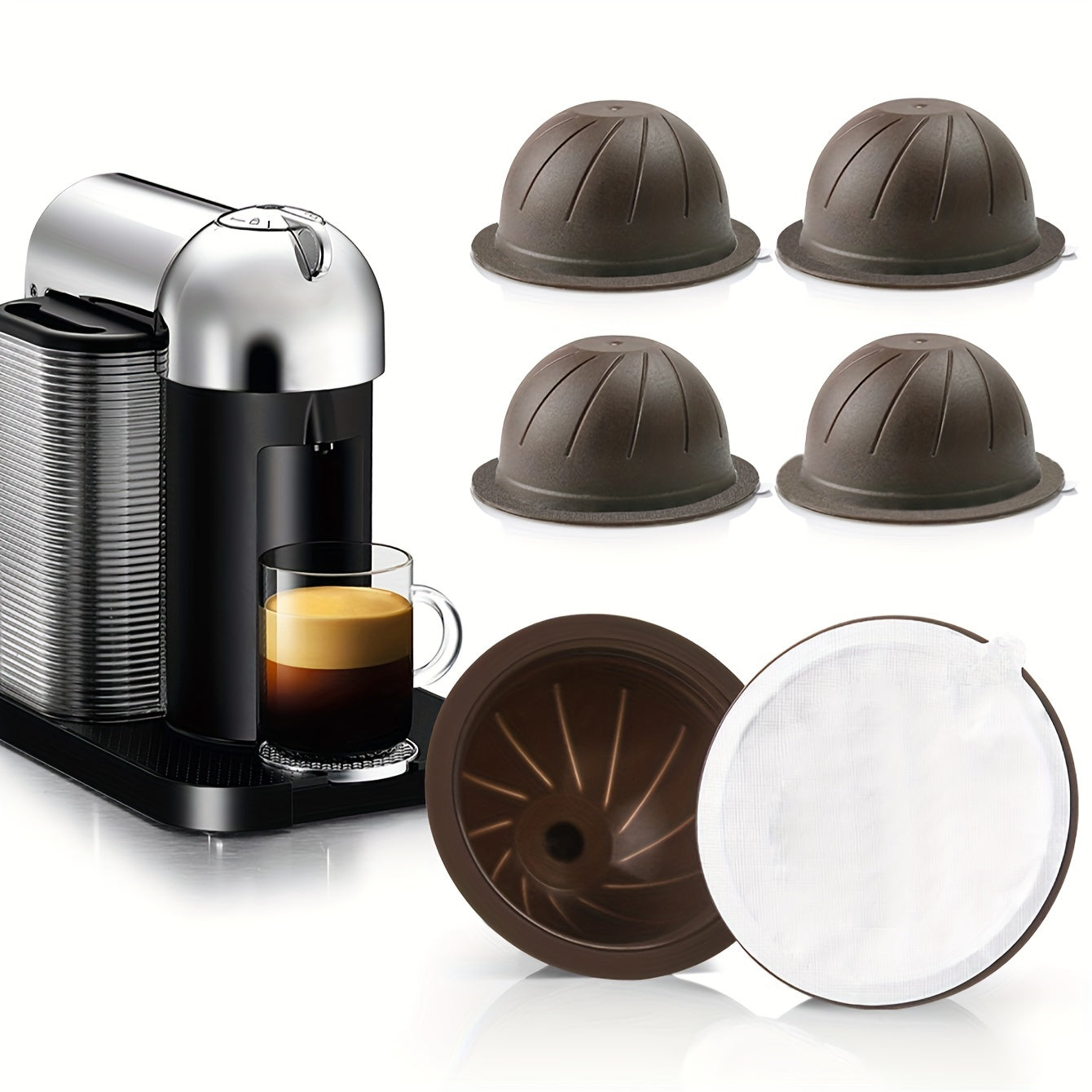 Disposable Refillable Coffee Capsules Pods Lids Aluminum Seals 62mm 100 Pack