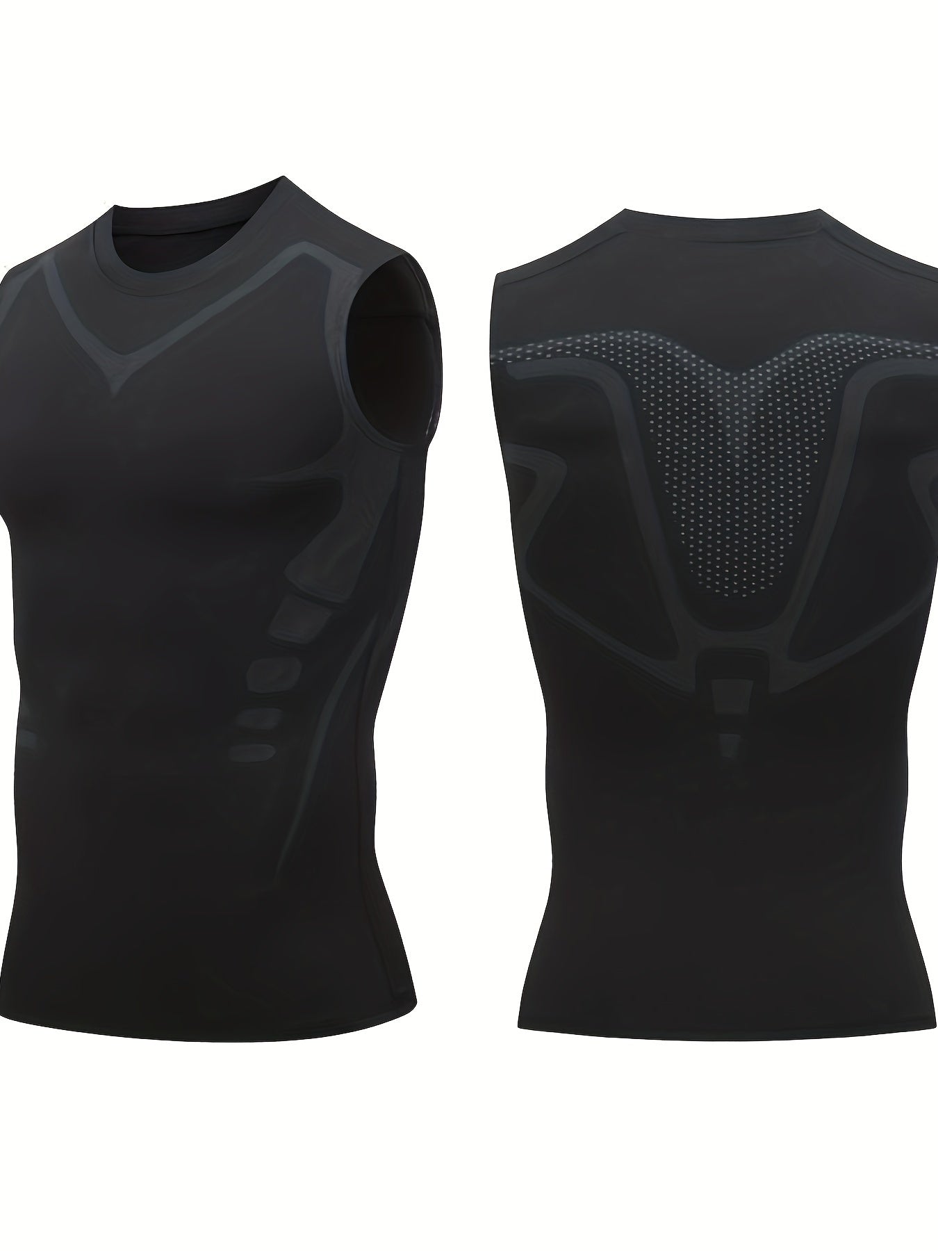 Men's Geometric Print Compression Tank Top Moisture-Wicking Quick Dry Skinny Fit Sports Vest