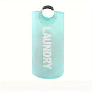 Large Waterproof Collapsible Laundry Basket with Soft Handle 90L Black Fabric Organizer