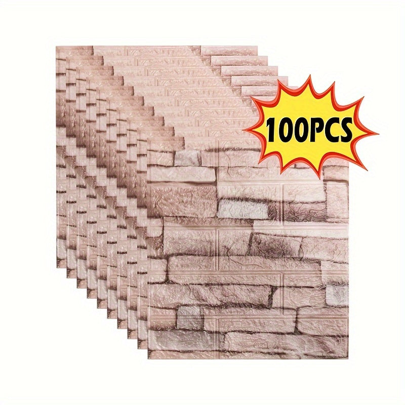 3D Stereo Brick Wall Stickers Waterproof Oilproof Self-Adhesive Indoor Decor 20 50 100 Pieces