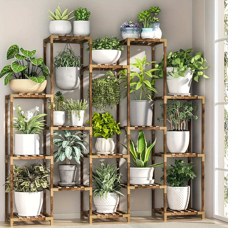 Boho 15-Tier Large Indoor Outdoor Plant Stand Flower Rack for Living Room Balcony Garden Office