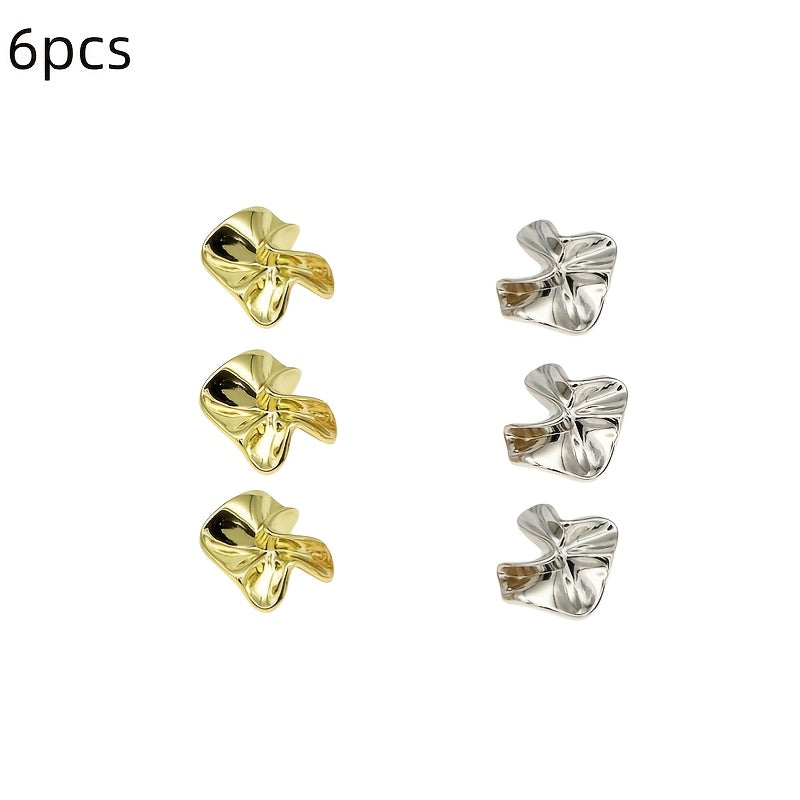 6 dona oltin kumush alloy ijodiy anisotropik tugmalar, o'z qo'lingiz bilan ishlash uchun kiyimlar va shimlar uchun