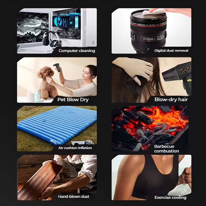 High-Speed Portable Dust Collector with Turbo Jet Fan for Precision Cleaning of Cars Homes Electronics