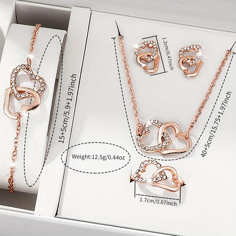 Women’s Fashion Watch Set with Faux Leather Band and Grey Round Case