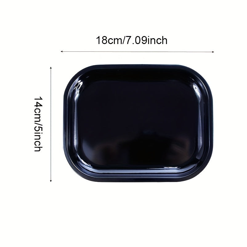 Metal and Plastic Rolling Tray with Magnetic Lid, 17.78x12.7 cm Household Organizer
