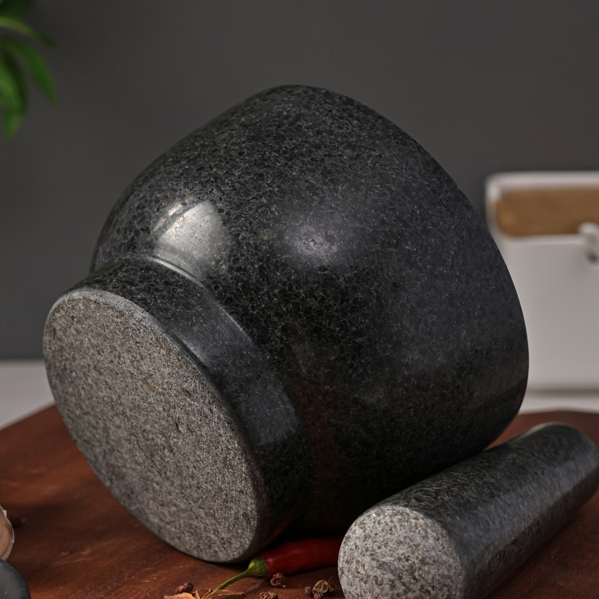 Natural Stone Molcajete for Grinding Garlic Spices and Herbs Kitchen Tool