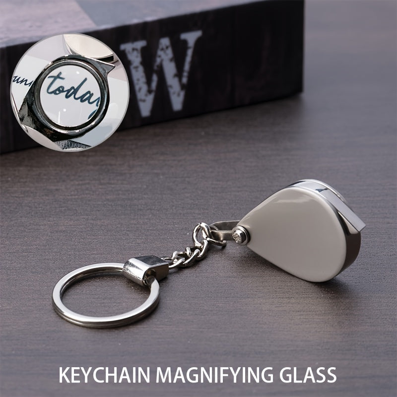 Gold Keychain Magnifying Glass Portable Foldable Reading Loupe