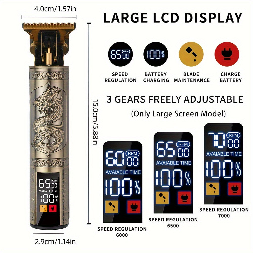 Cordless Hair Clippers and Beard Trimmer for Men with USB Rechargeable T-Blade and Long-Lasting Battery