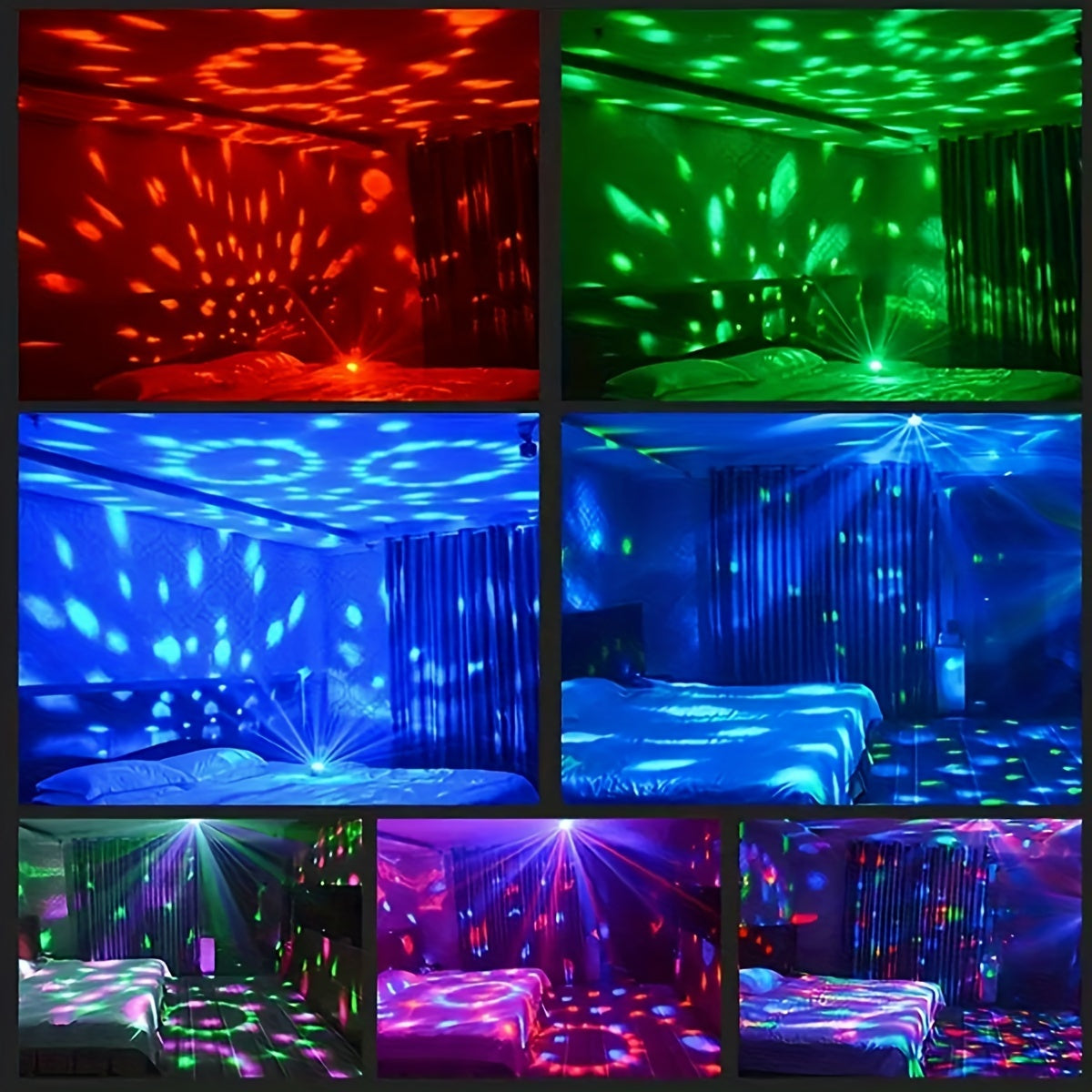 RGB Disco Ball Light with 7 Lighting Modes Remote Control USB Powered for Home Parties Bars Weddings