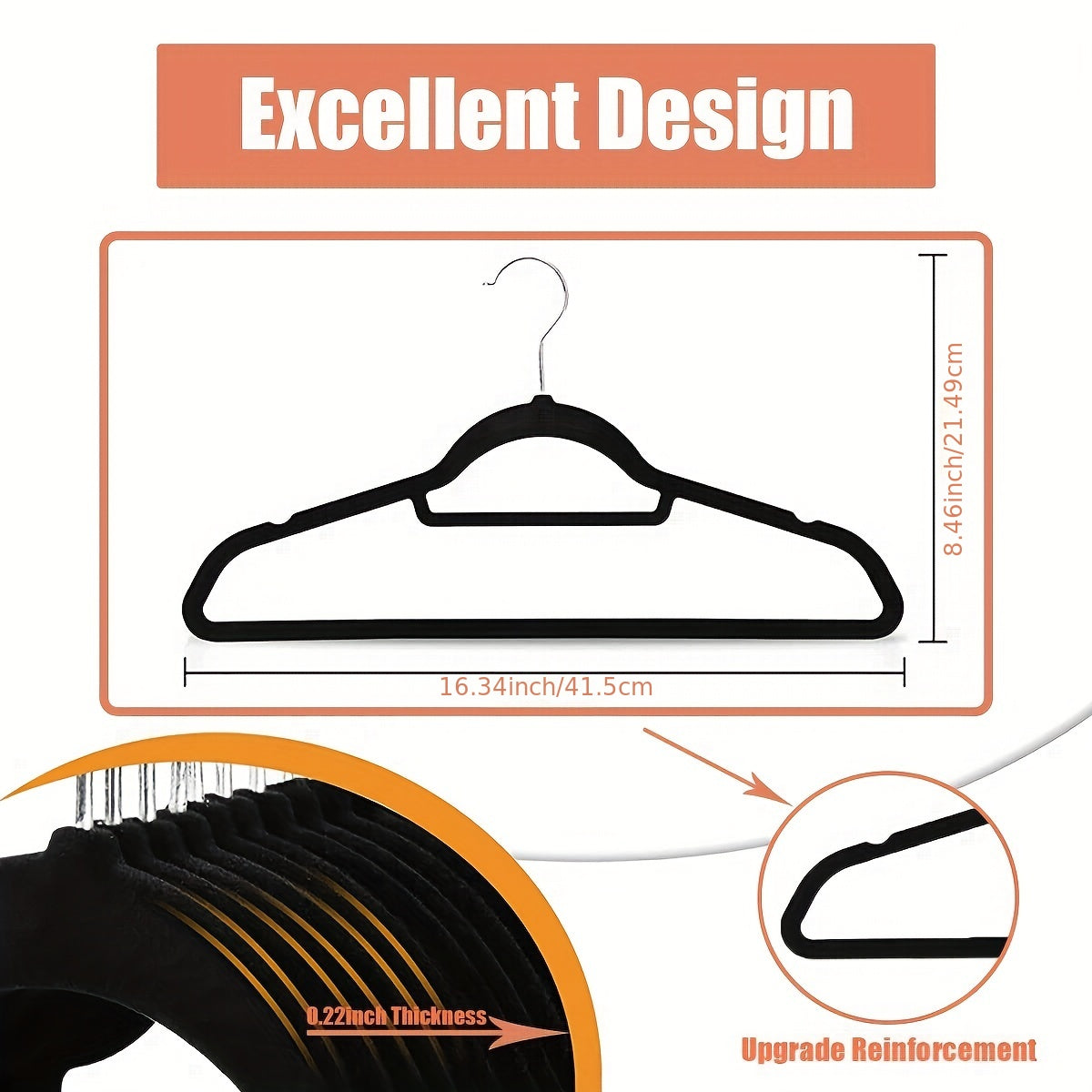 Hanging Non-Slip Plastic Clothes Hangers Sets of 30 50 or 100 for Closet Bedroom Bathroom