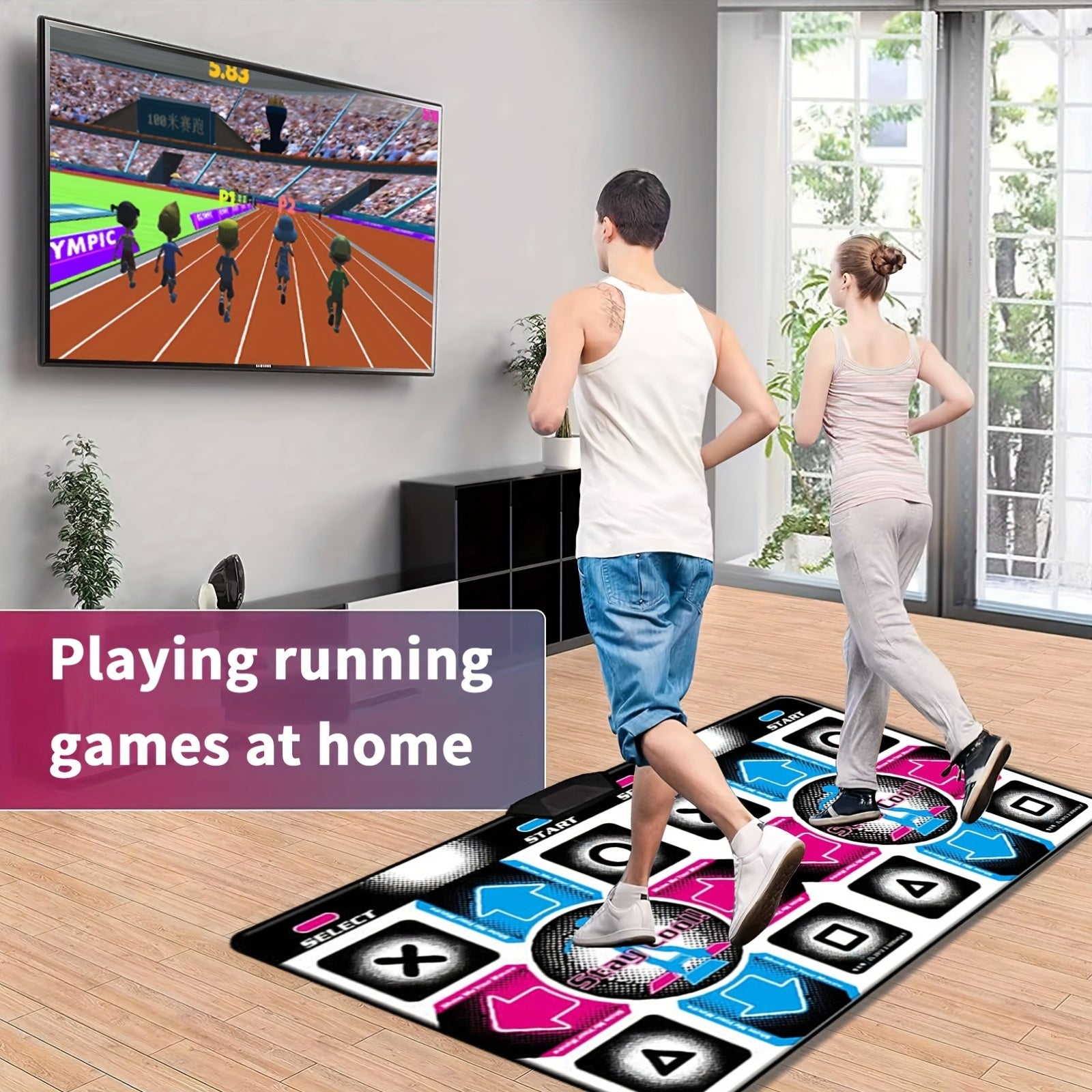 Dual-Player Dance Mat with HD Graphics USB Powered PVC for Ages 3-8