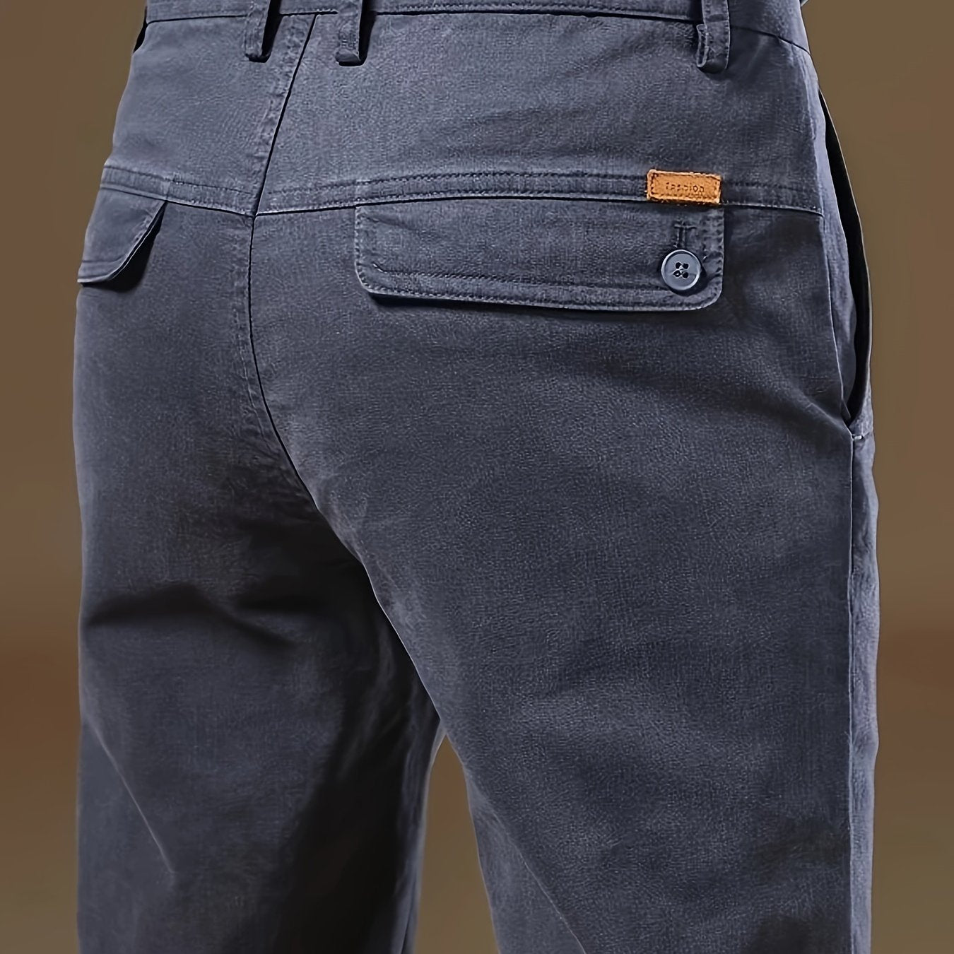 Pantalones de vestir para hombre color caqui de algodón y spandex, corte clásico, casual de negocios, primavera y otoño