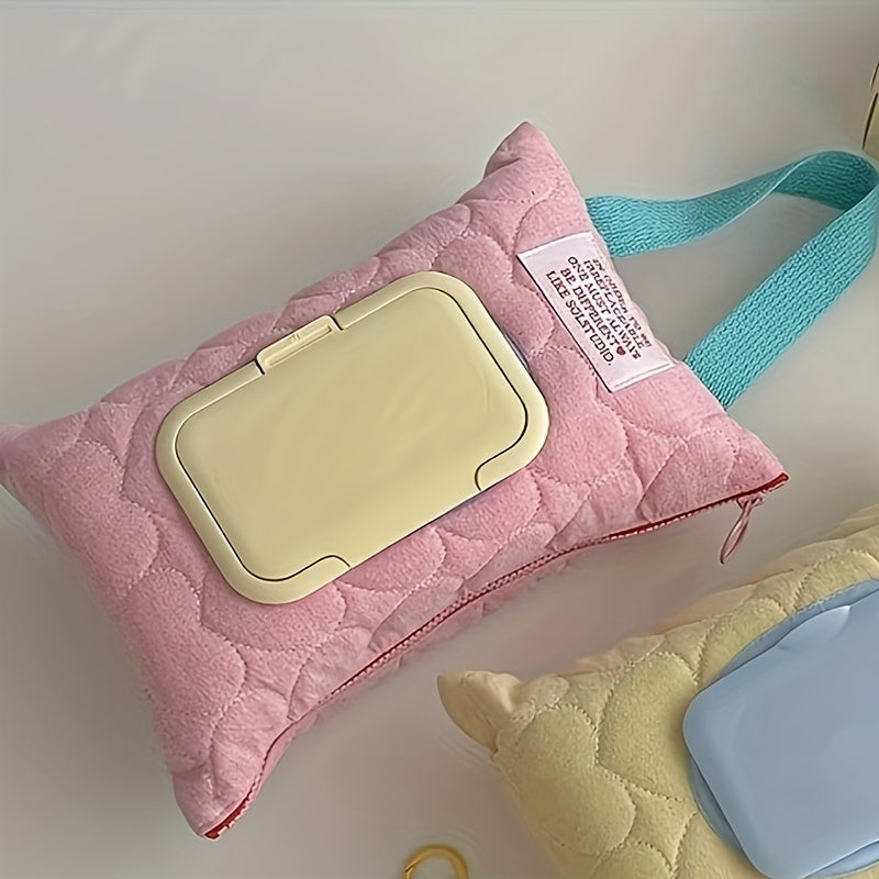 Travel-Friendly Tissue Storage Bag with Flip-Top Lid for Wet Wipes and Car Tissues