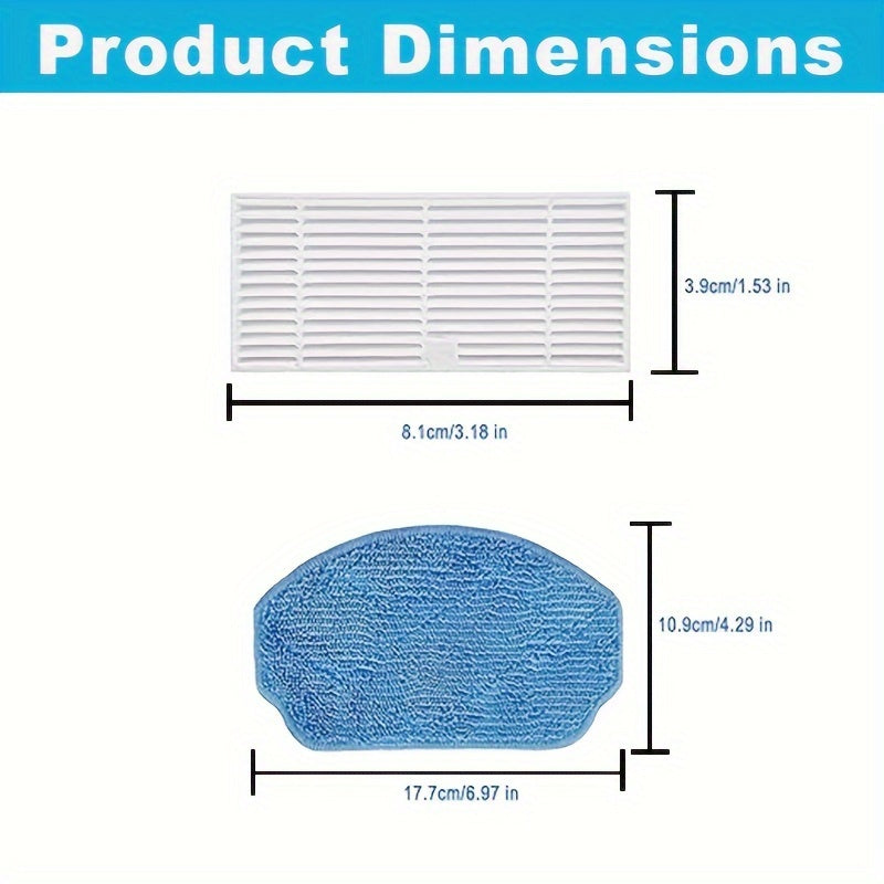 Robot Vacuum Accessory Kit Includes Filters Mop Pads and Side Brushes Compatible with Various Models