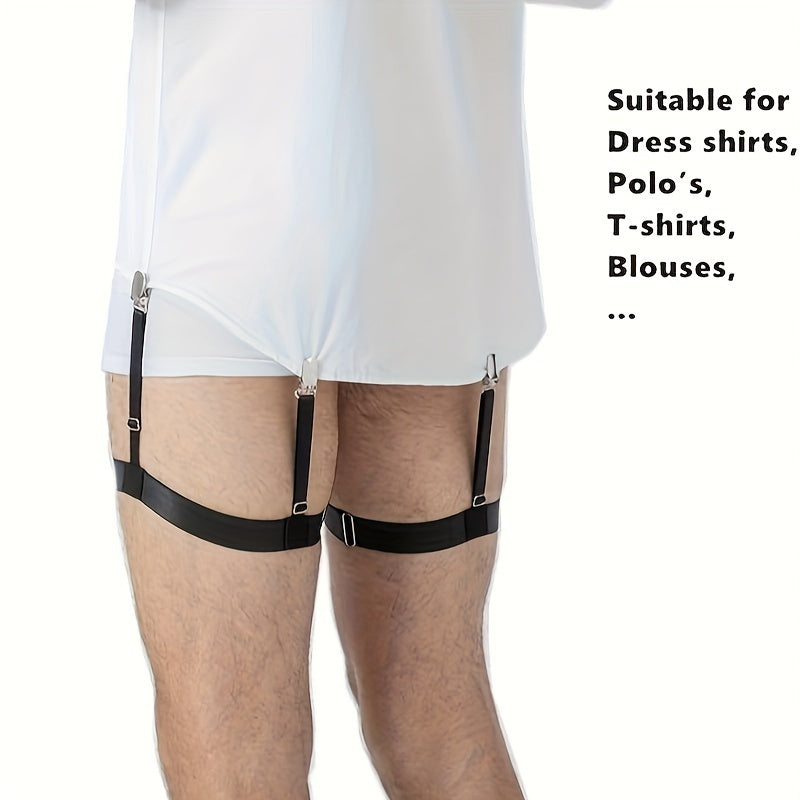 Men's Shirt Stays Nylon Business White Adjustable Shirt Garters for Tucking