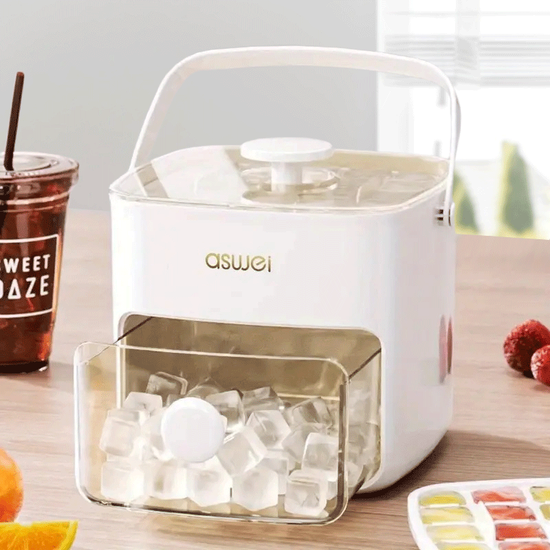 Portable Square Ice Maker with Large Capacity, Quiet Operation, Makes 50g Ice Per Minute