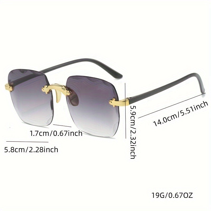 Set of 3 Frameless Gradient Sunglasses for Beach and Party Wear