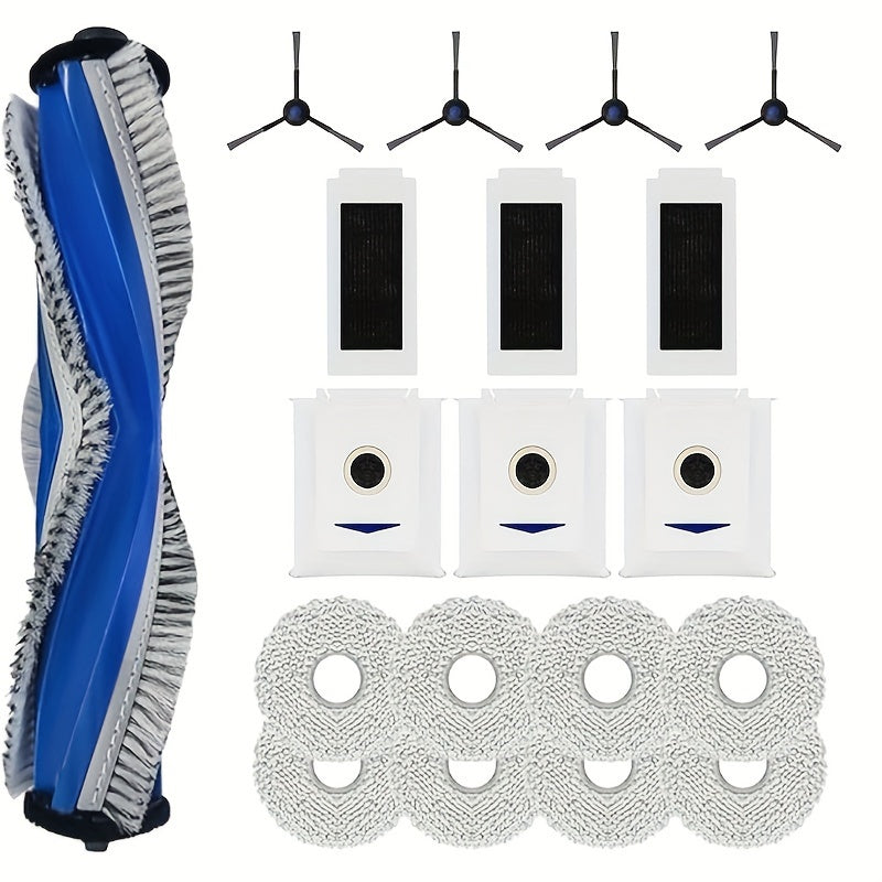 19pcs Vacuum Cleaner Accessories Compatible with ECOVACS Deebot T30 Omni T30 Pro Omni Main Brush Side Brushes Mop Pads HEPA Filters Dust Bags