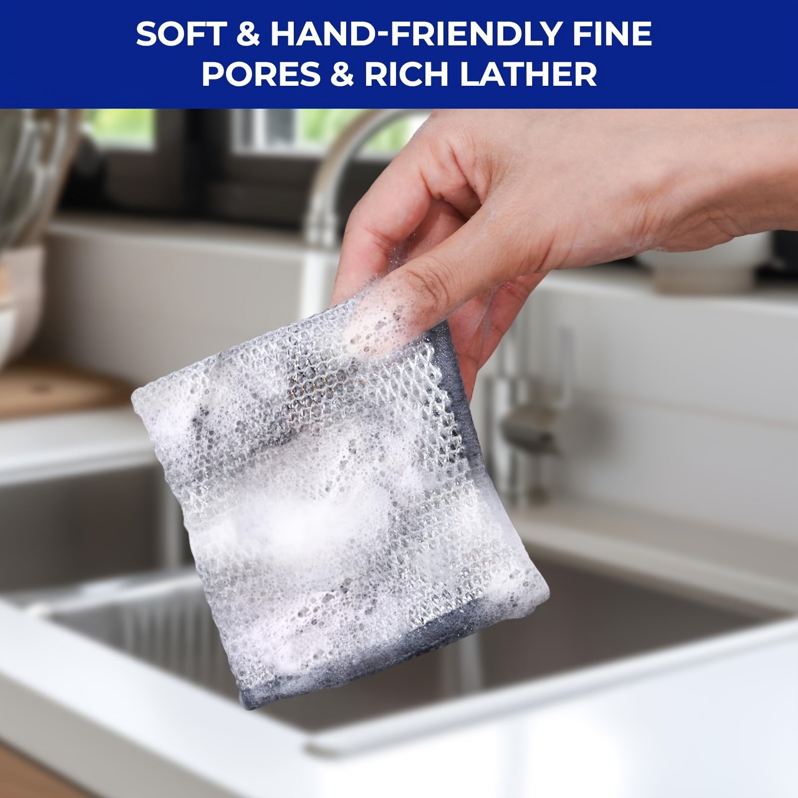 Mesh Microfiber Cleaning Cloths Pack of 8-32 Low Lint Space Design for Kitchen Bathroom Bedroom