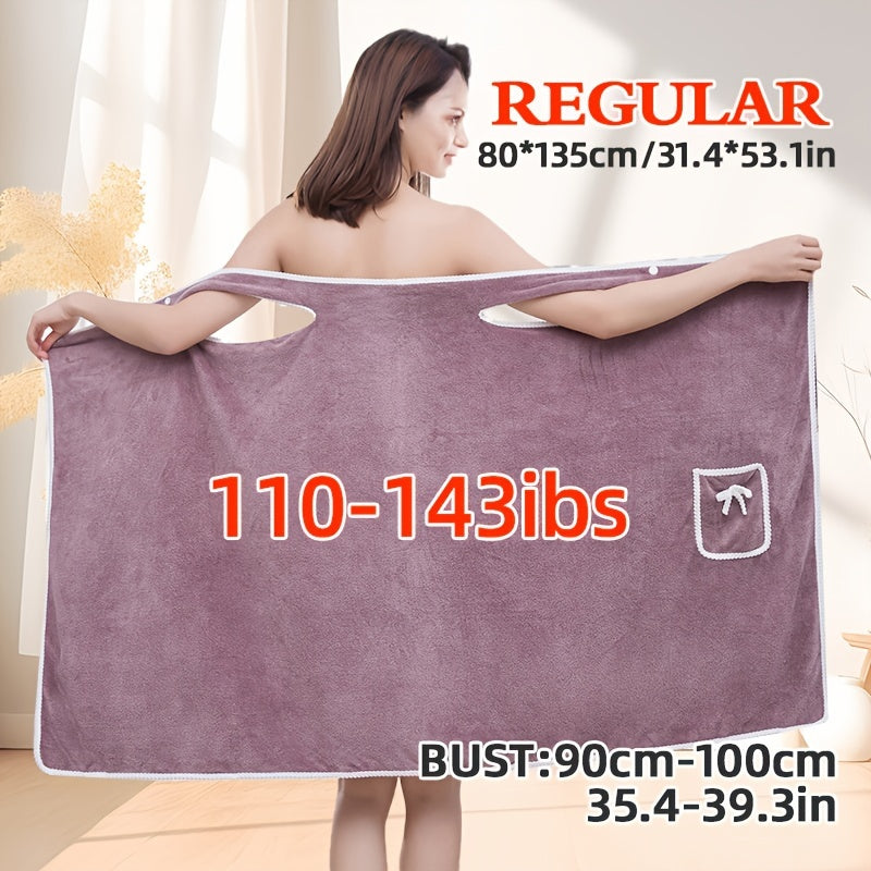 1 dona Qiziqarli Kamon Yumshoq Dush Yubkasi Ayollar uchun, Cho'miladigan Sochiq, Cho'ntakli, Uy va Sayohat uchun Moslashtiriladigan