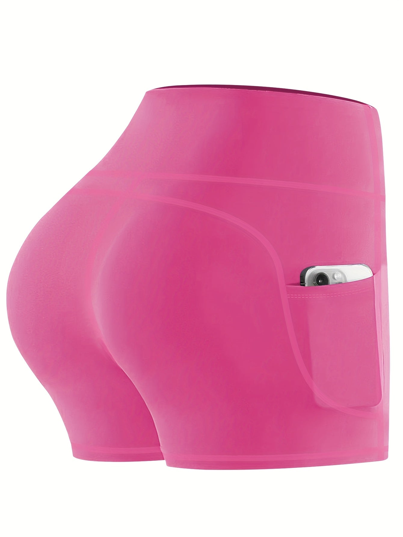 Ayollar uchun kattaroq o'lchamdagi yuqori belli yoga shorti to'plami, 5 ta, chuqur cho'ntaklar bilan