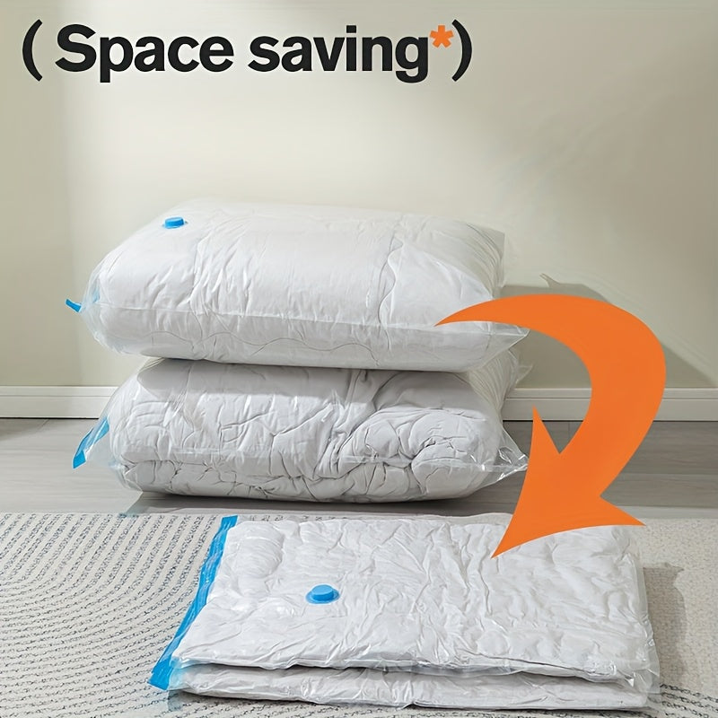 Set of 5 Rectangle Vacuum Compression Storage Bags for Clothes and Quilts