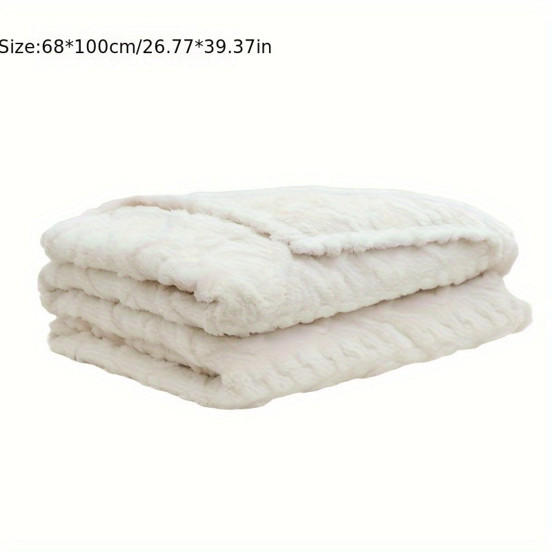 Soft Plush Candy-Colored Striped Blanket Small Multi-Use Gift for All Seasons
