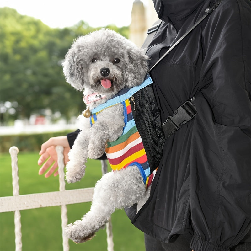 Adjustable Pet Carrier Backpack for Small to Medium Dogs and Cats Polyester with Shoulder Pad