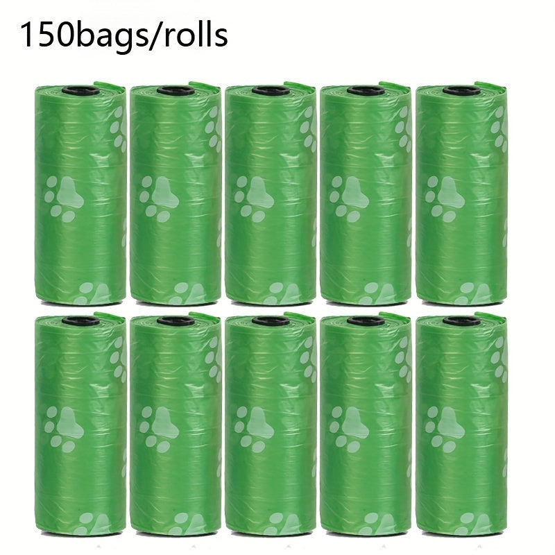 Thick Leak-Proof Dog Poop Bags 150 Count Black Green for Outdoor Walks