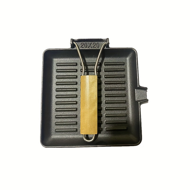 Cast Iron Skillet Non-Stick Oven-Safe with Foldable Handle for Cooking Steak