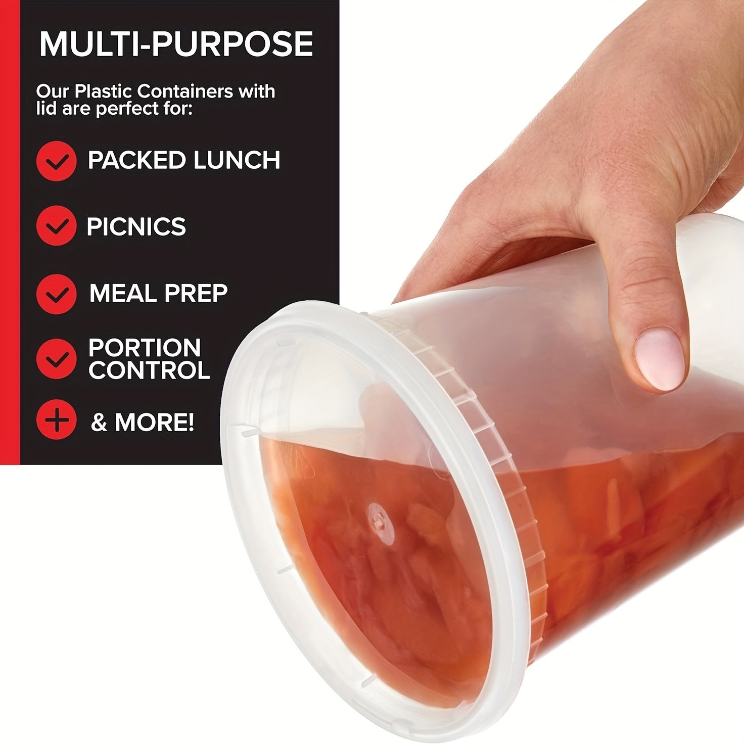 10 Sets 32 Oz Plastic Food Containers with Lids for Freezing and Storage