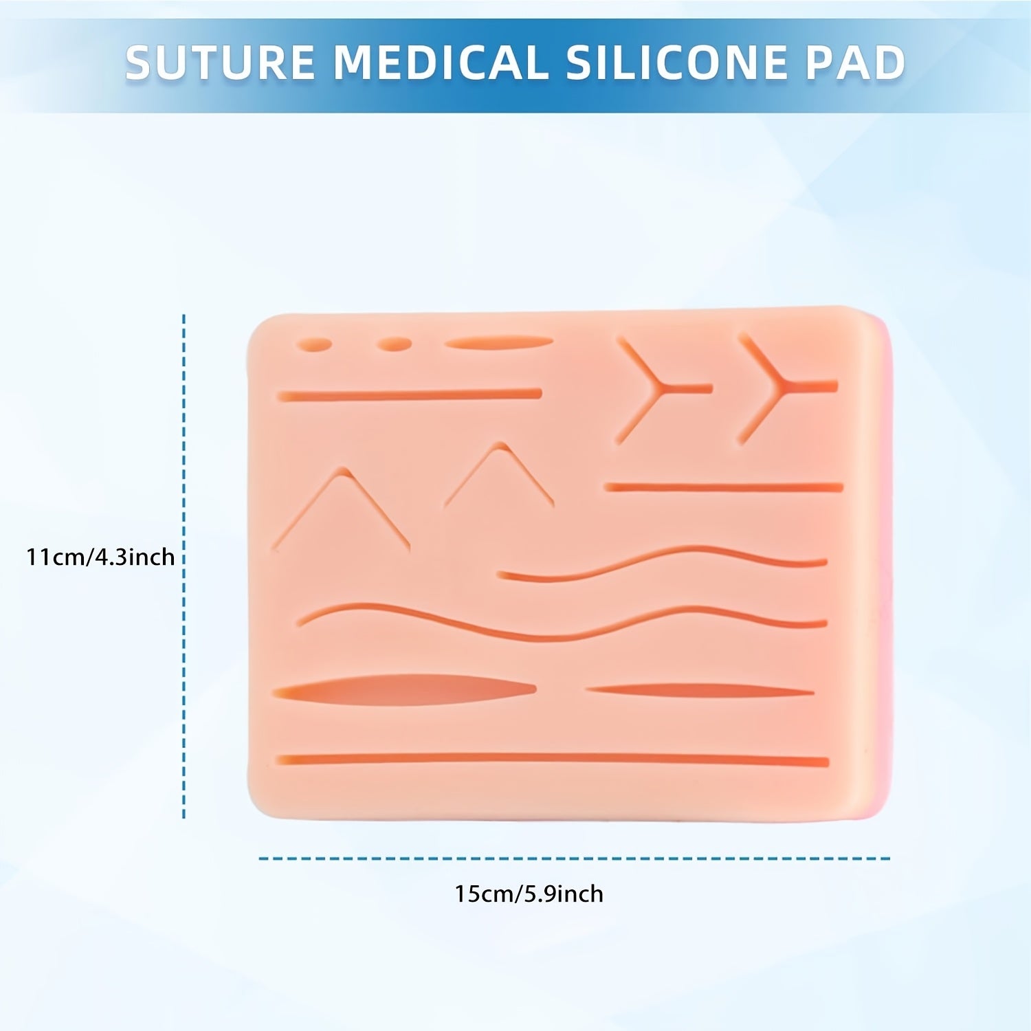 Silicone Suturing Practice Skin Kit with 14 Pre-Cut Wounds for Medical Training