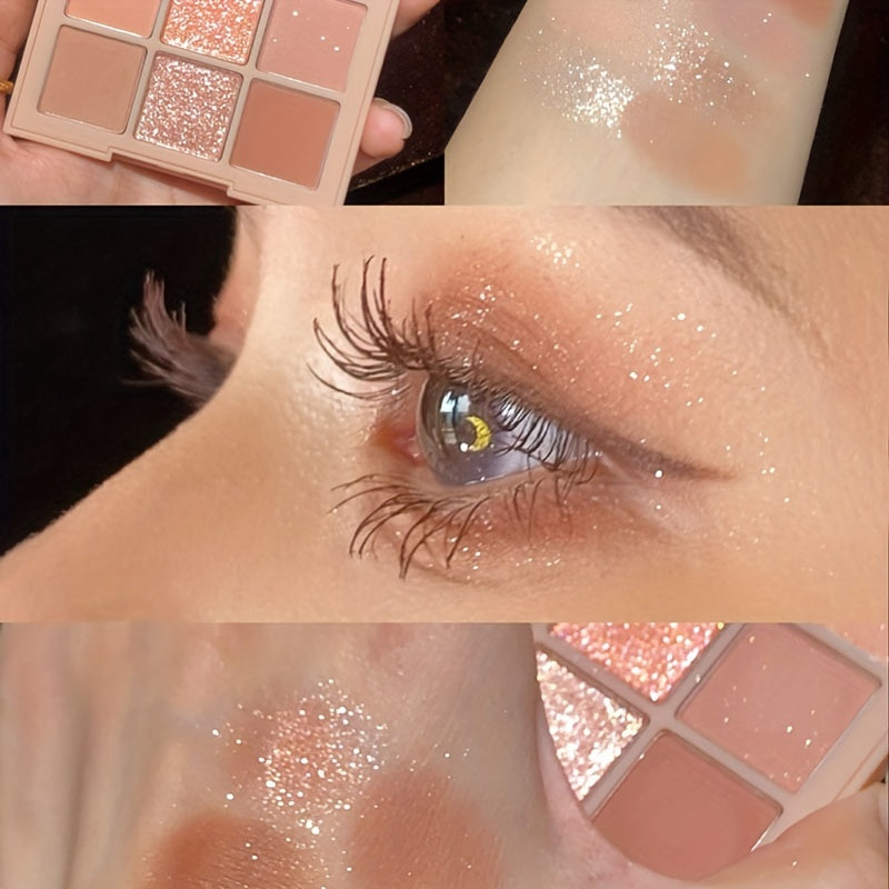 Женская палетка теней для век розовая, 9 цветов, матовые и мерцающие, без талька, коралловый, нюд