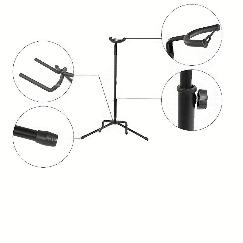 Foldable Vertical Guitar Stand with X-Shaped Base for Acoustic and Electric Guitars