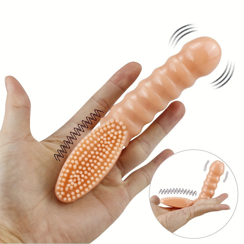 Men's Silicone Vibration Finger Toy Solid Color Battery Powered