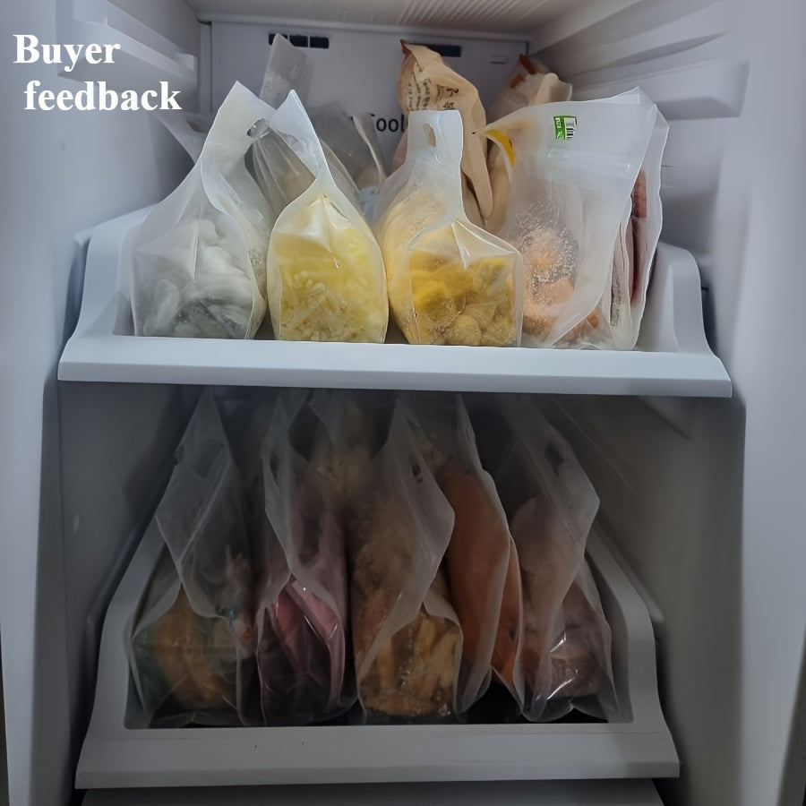 50 Reusable Self-Sealing Food Storage Bags Transparent Thick Plastic Zip Pouches for Snacks Tea Noodles